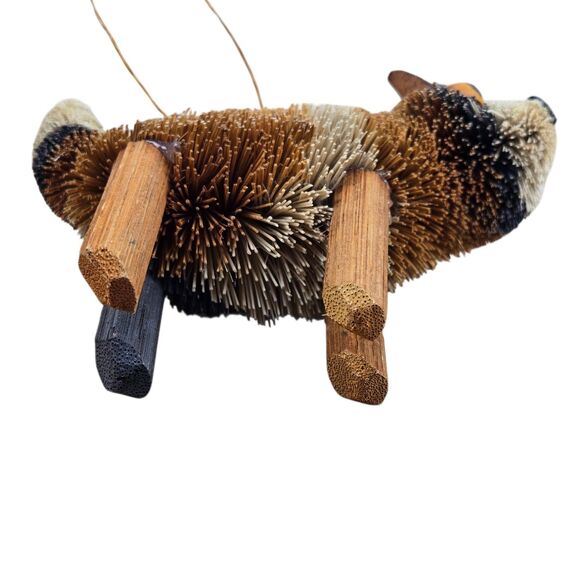 Lot of 3 Bristle Bottle Brush Woodland Animal Ornaments Squirrel Raccoon Fox - Picture 16 of 16